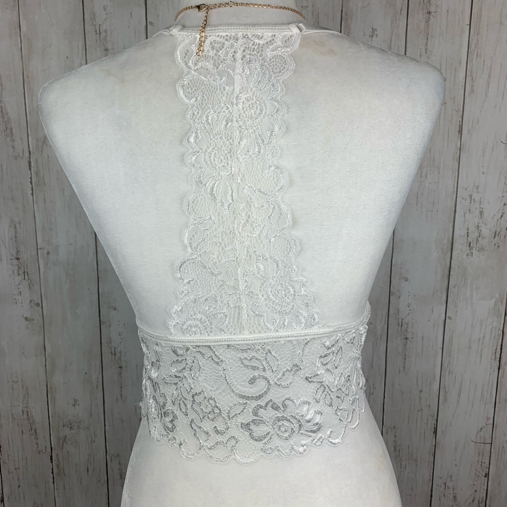 🔥HOT & SEXY🔥CROCHET LACE BRA BRALETTE WHITE S/M/L NWT - Picture 6 of 7